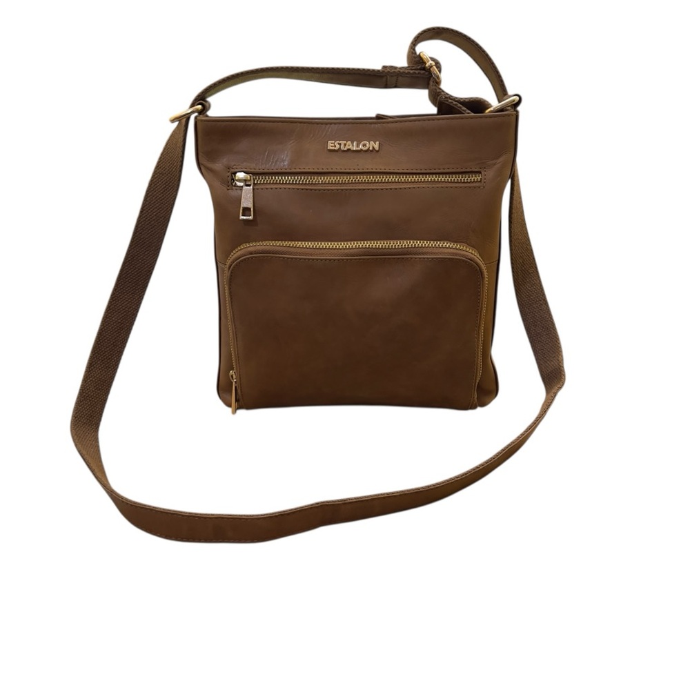 Estalon Genuine Leather Convertible Crossbody Shoulder Bag – Brown Made in India - Picture 3 of 16